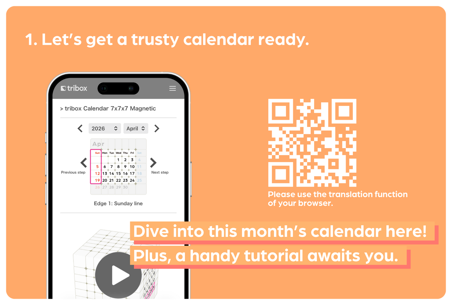 tribox Calendar 7x7x7 Magnetic