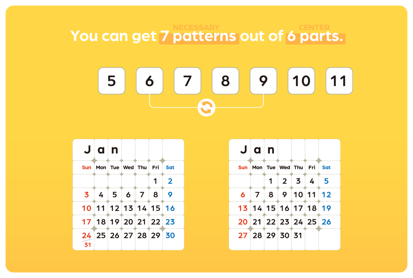 tribox Calendar 7x7x7 Magnetic