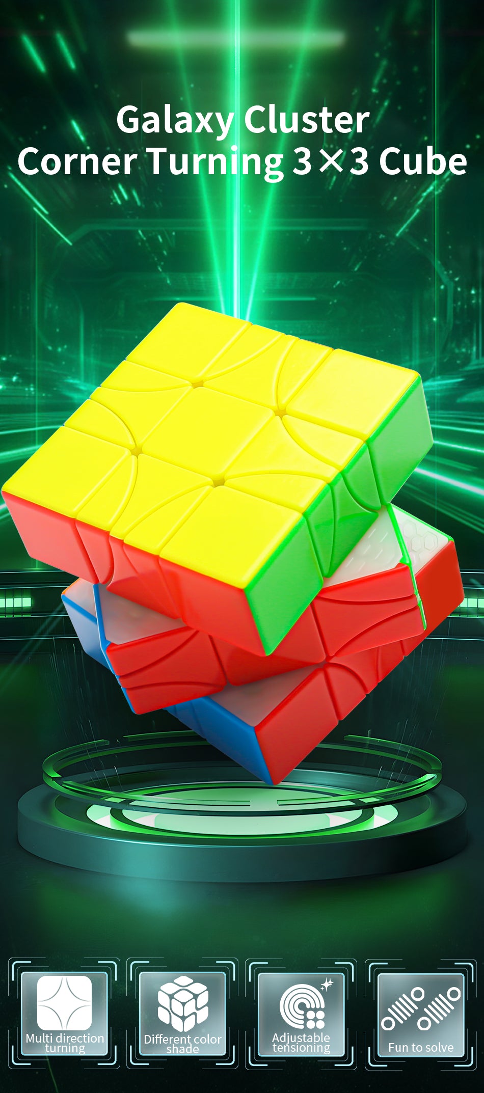 Diansheng Galaxy Cluster Corner-Turning 3x3 Cube (core magnetic)