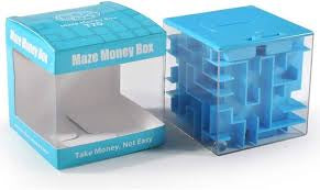 Money Maze Puzzle Box Blue