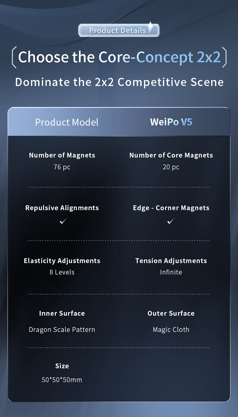Moyu Weipo V5 20-Magnet Ball Core MagLev Magic Cloth 2x2