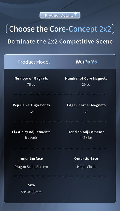 Moyu Weipo V5 20-Magnet Ball Core MagLev Magic Cloth 2x2