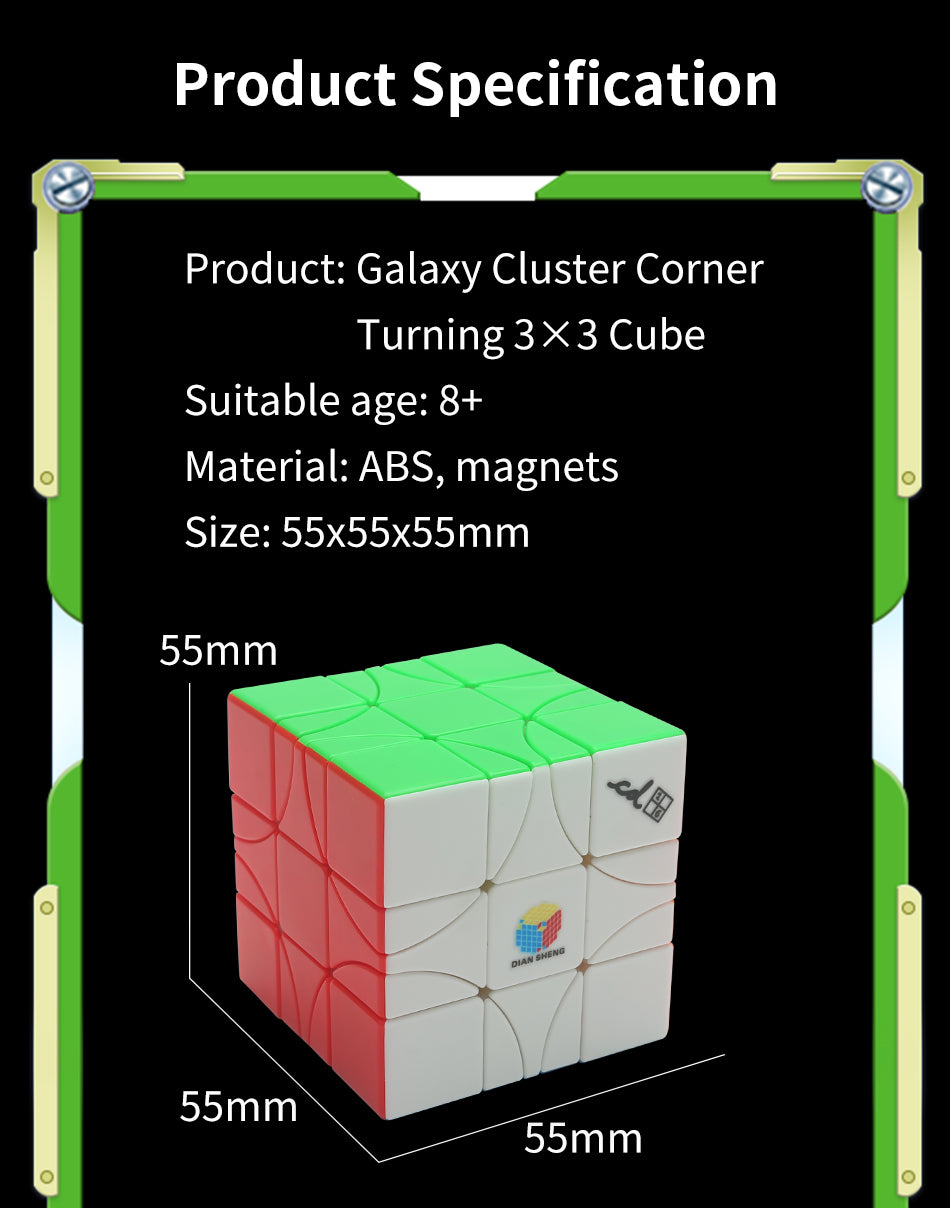 Diansheng Galaxy Cluster Corner-Turning 3x3 Cube (core magnetic)