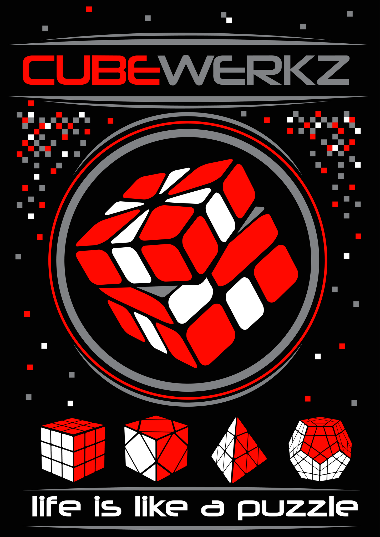 Cubewerkz T-Shirt Square-1 V1 (Red)
